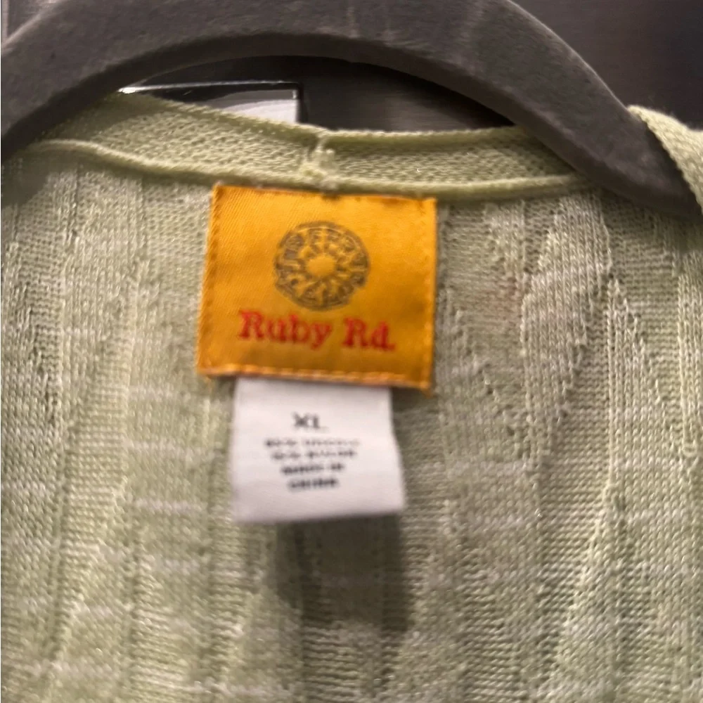 Ruby Rd. Light Green Knit Sweater - Picture 3 of 3